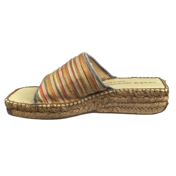 Vintage 90's Andre Assous Striped Women's Espadrille Sandals Size US 6 - Picture 2 of 11